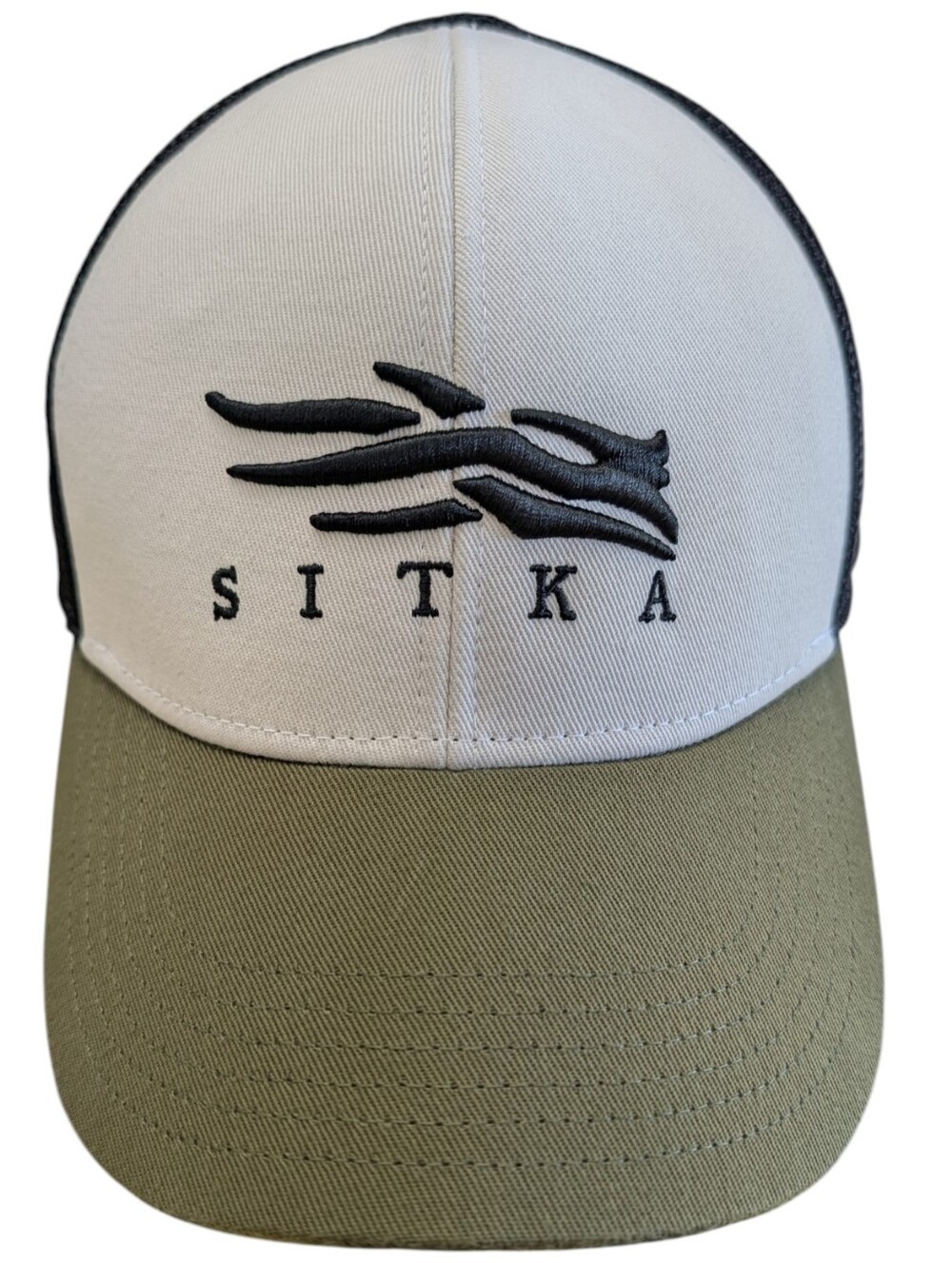 Sitka Gear Trucker Hat Snapback Mesh Hunting Cap Mid Profile Green White OSFA